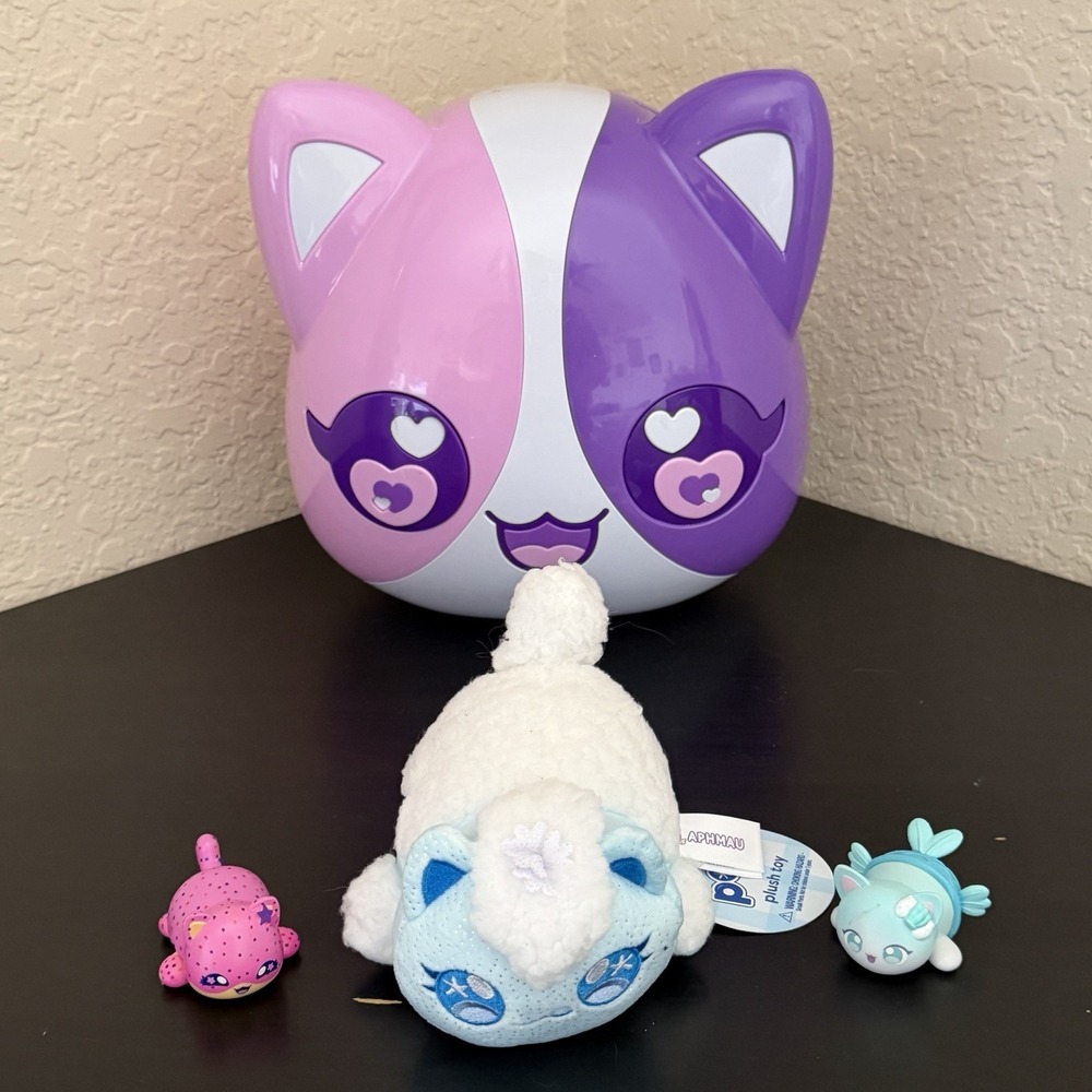 Aphmau MeeMeows Catface 12" Case Toy Lot Figures Used With Brand NEW Plush Cat